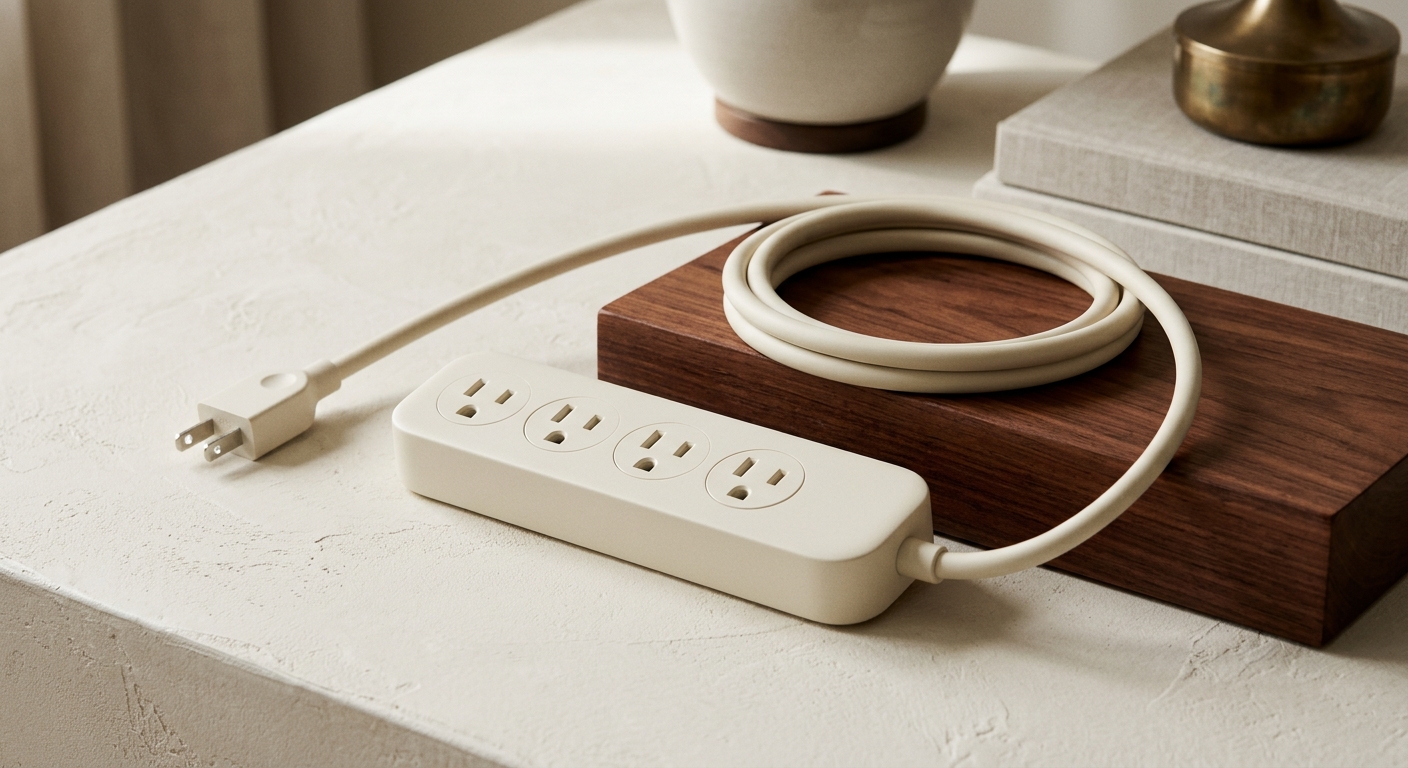 SUPERDANNY flat-plug surge protector editorial illustration